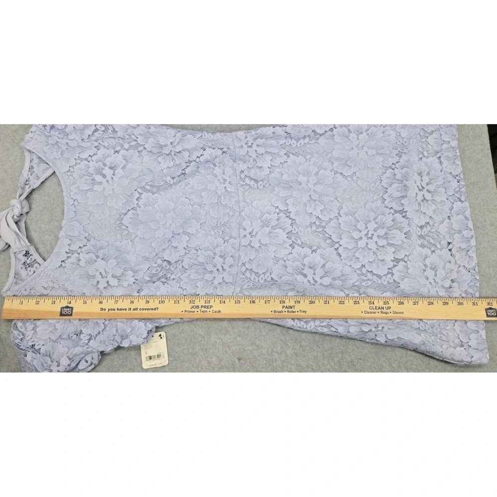 NWT FREE PEOPLE Light Blue HAILEE MINI DRESS  LACE FLORAL Cottagecore M - Picture 11 of 11